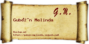 Gubán Melinda névjegykártya